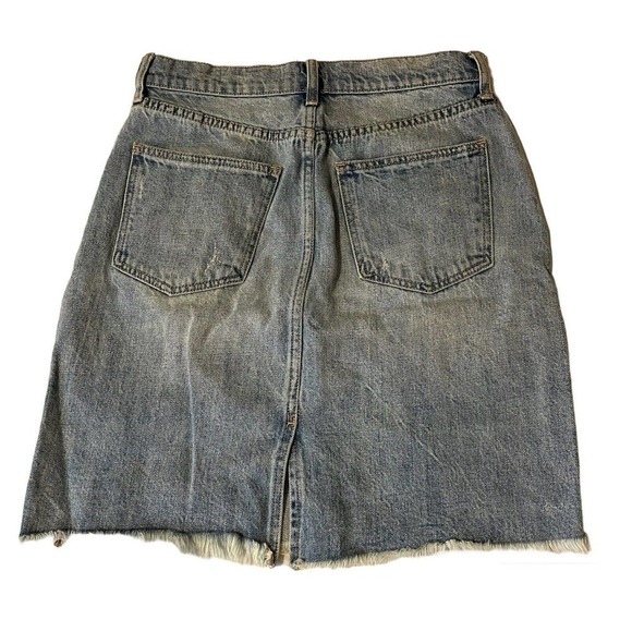 GAP Skirt Women Size 27 Blue Denim Jean Distressed 5 Pocket Mini Straight 2363… - Picture 2 of 8